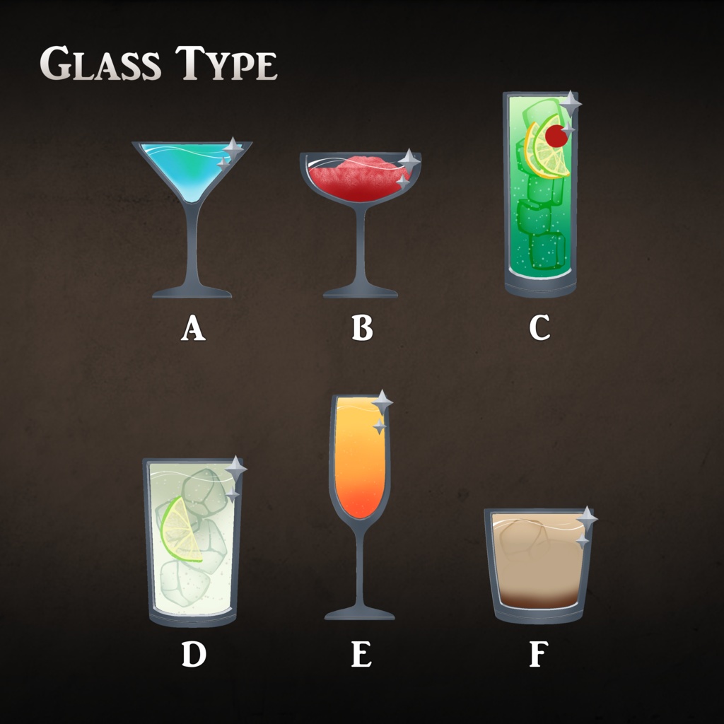 【無料】Cocktail Glass Pins【16種追加】