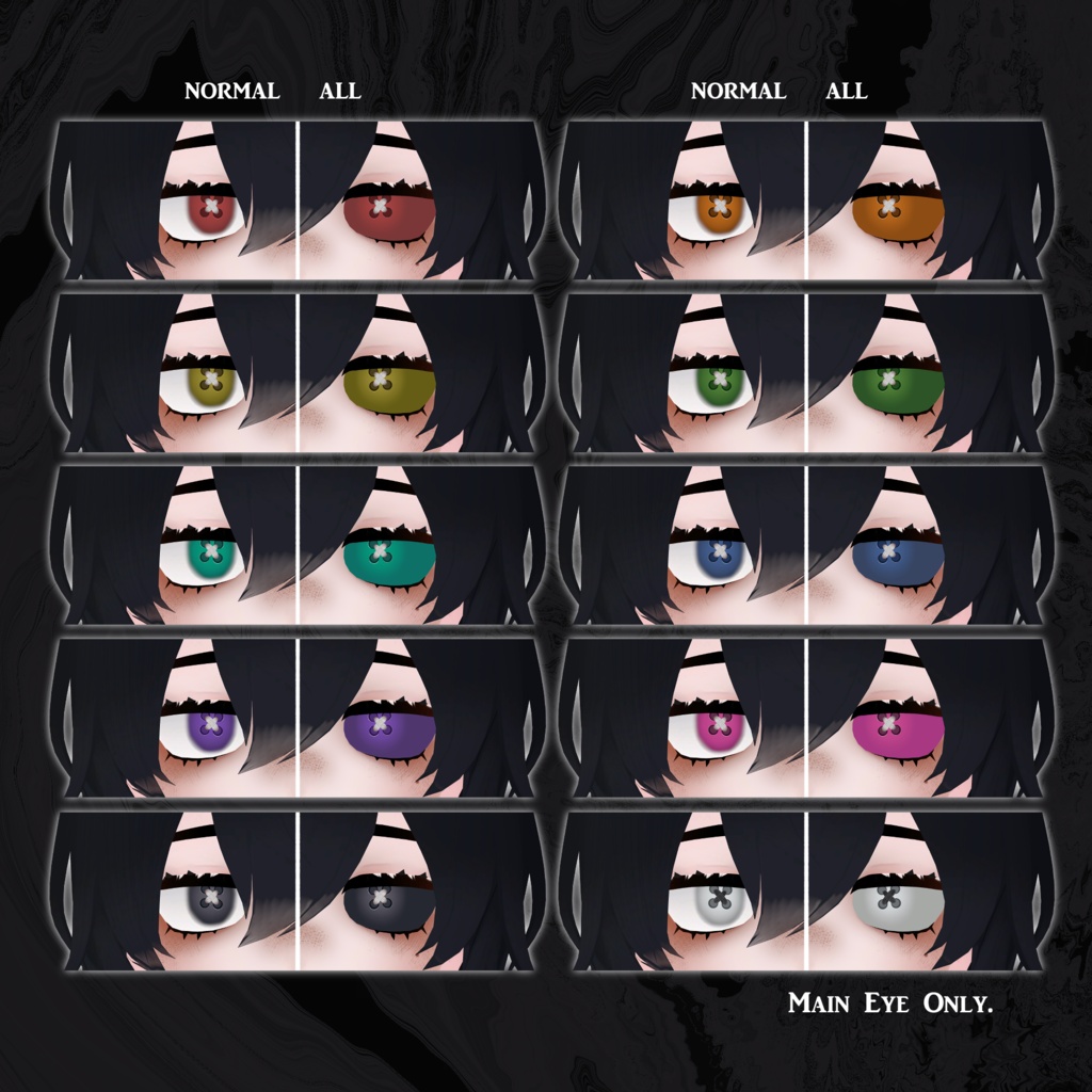 【5Avatars】Button Eye & Plushie Makeup Texture