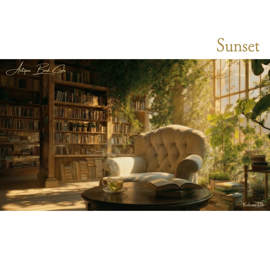 【動く背景】アンティーク・ブックカフェ/ 実写スタイル