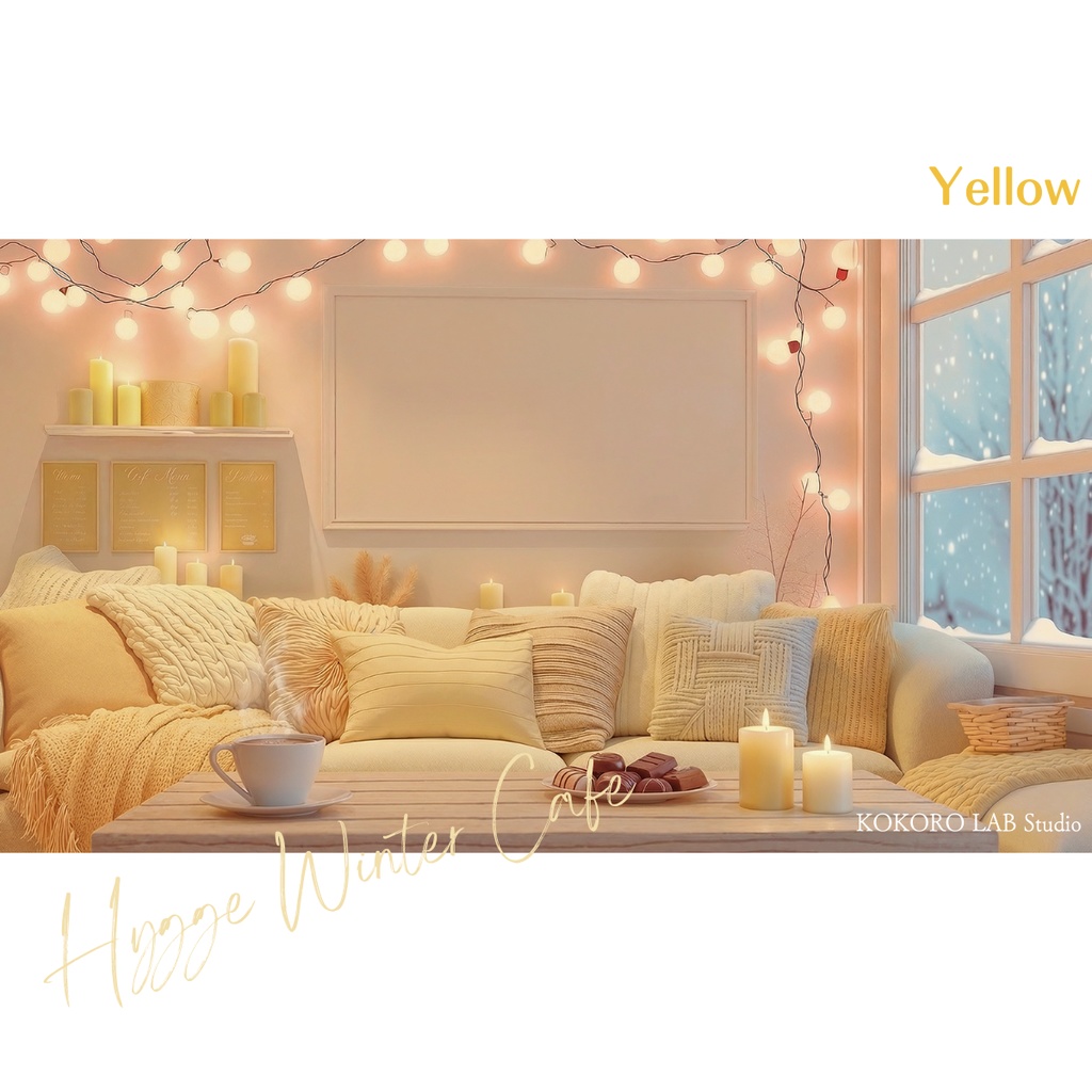 【動く背景】北欧ミニマル冬ルーム(6色)透過素材付き|Hygge Winter Cafe
