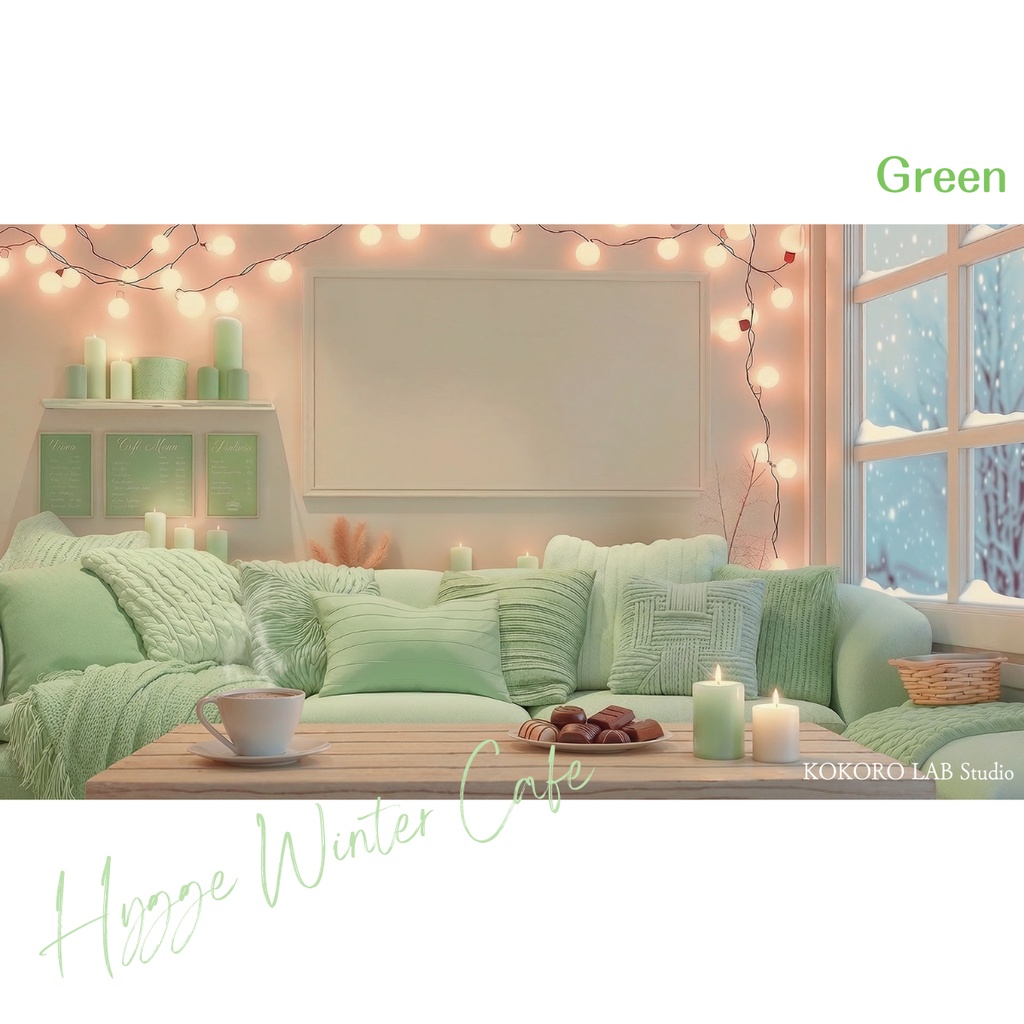 【動く背景】北欧ミニマル冬ルーム(6色)透過素材付き|Hygge Winter Cafe