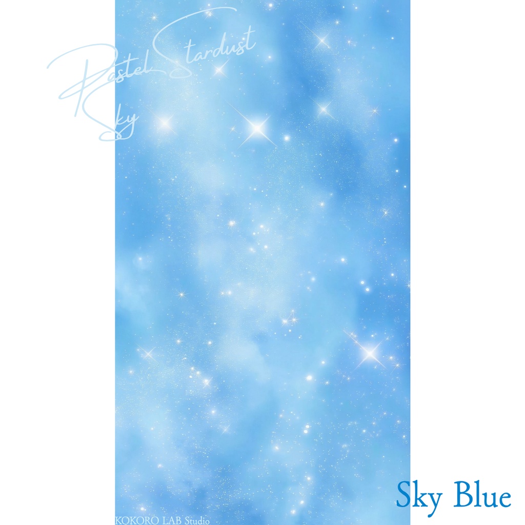 【縦型配信背景】ゆめかわいい星屑と雲の幻想的な背景素材-Pastel Stardust Sky 縦型版【VTuber/配信向け】