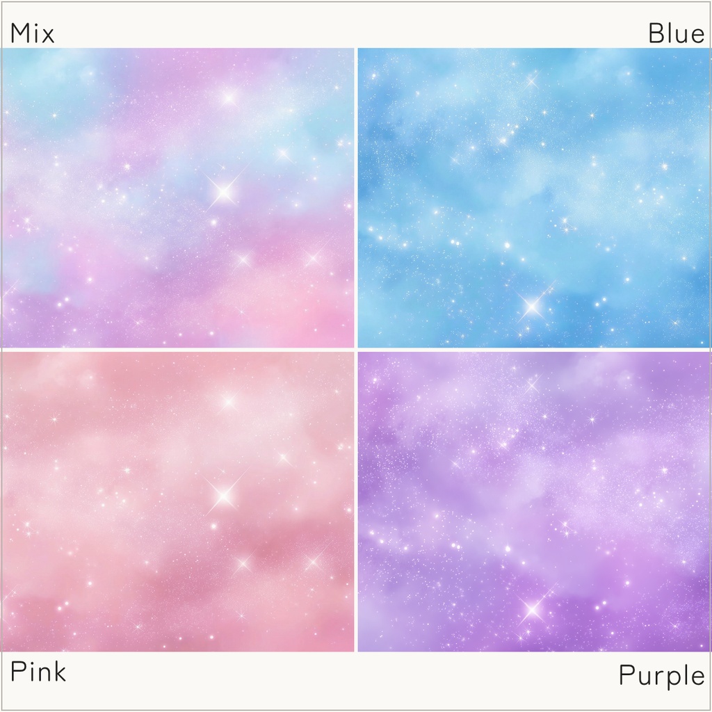【動く配信背景】Pastel Stardust Sky|きらめくパステルの星空|横型+縦型・選べる4色・VTuber配信