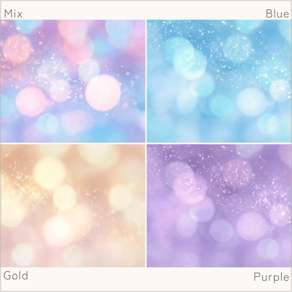 【動く配信背景】Dreamy Glitter キラキラパステル|選べる4色 横型+縦型セット|VTuber配信