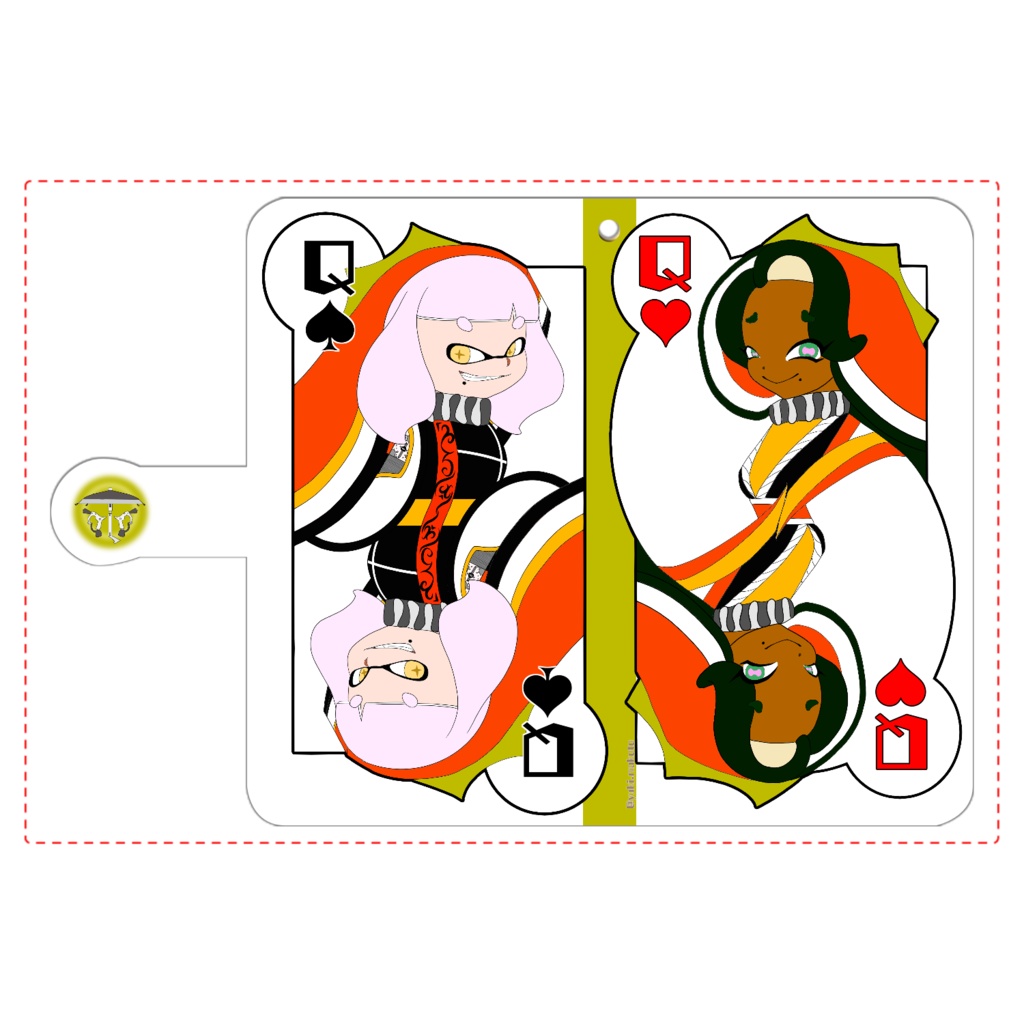 【SALE】トランプ風手帳型携帯ケース