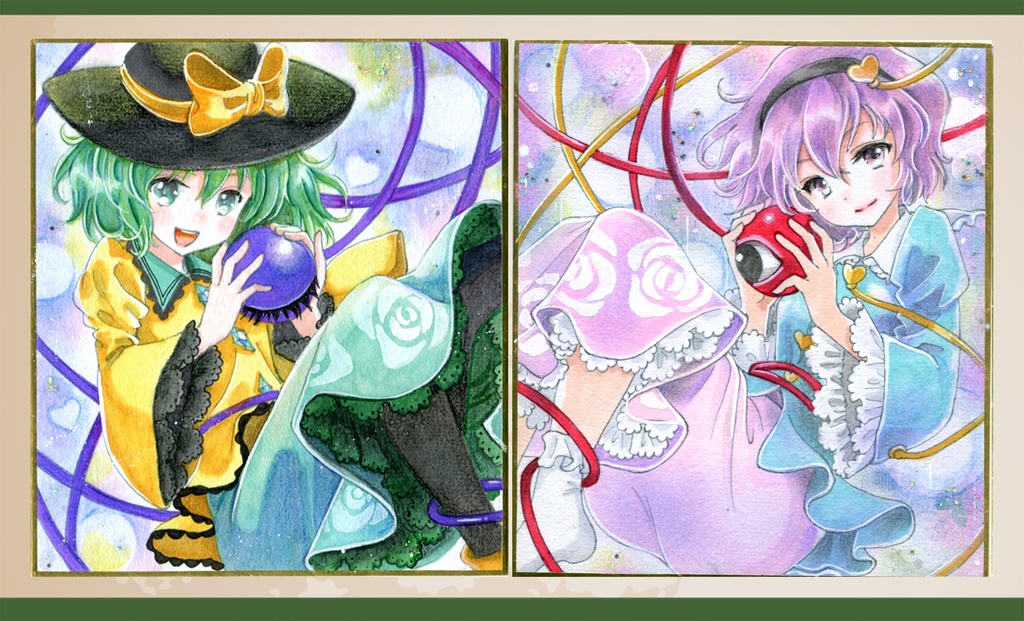 【単品でのご注文推奨】オーダー色紙(大色紙)東方 額縁付【納期は14日~30日】