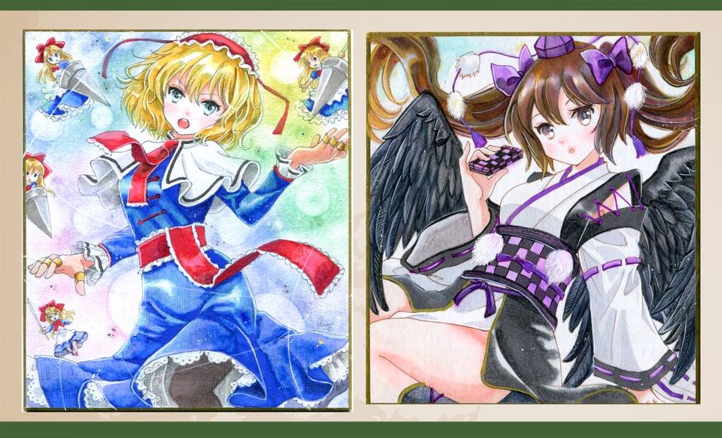 【単品でのご注文推奨】オーダー色紙(大色紙)東方 額縁付【納期は14日~30日】