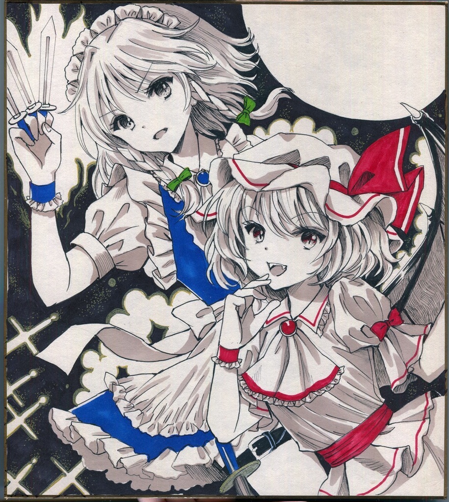 【東方/大色紙/額縁付】レミリア&咲夜