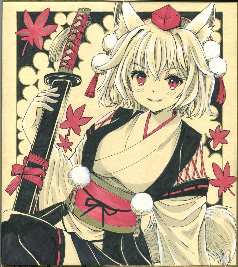 3月27日23時半〜開始【ネコポス対応】犬走椛(天狗装束)大色紙【東方】