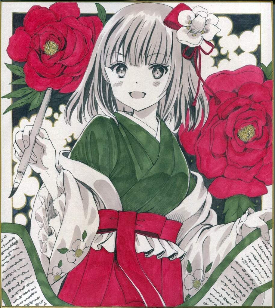 【ネコポス対応】稗田阿求大色紙【レトロ調】