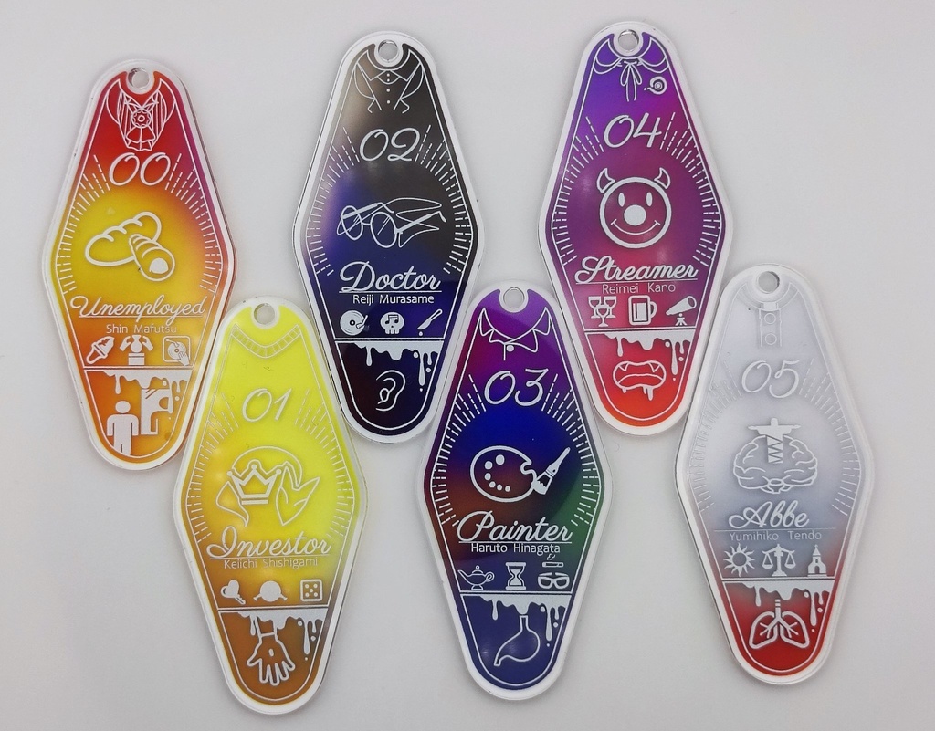 モーテルキー風アクリルキーホルダー