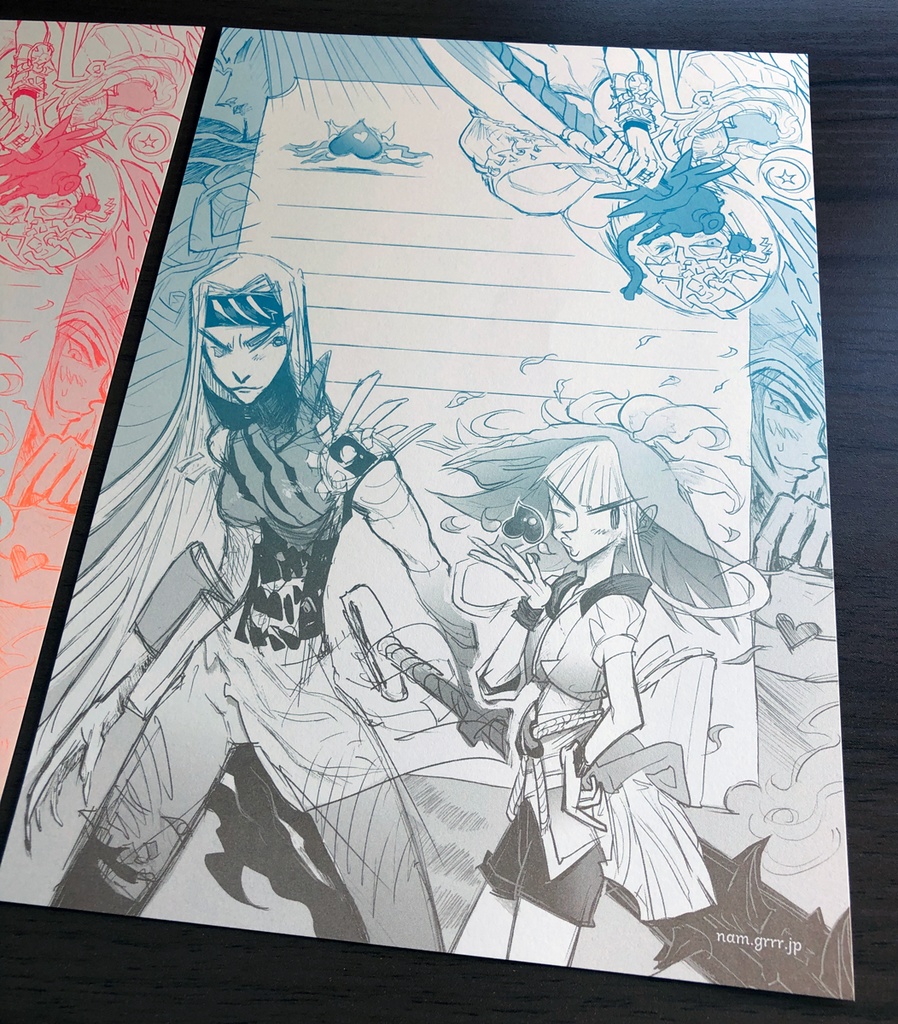 グラデ便箋 (グラデパターン4種類)