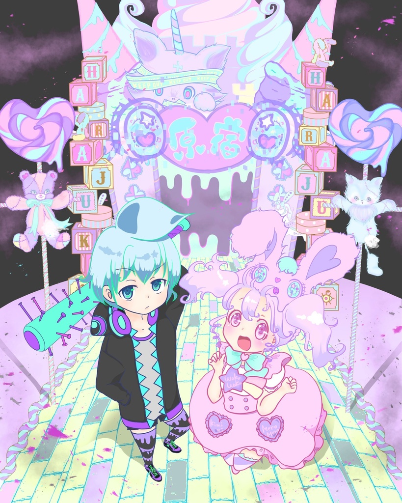 廃墟の原宿BIG Tシャツ☆ブラック