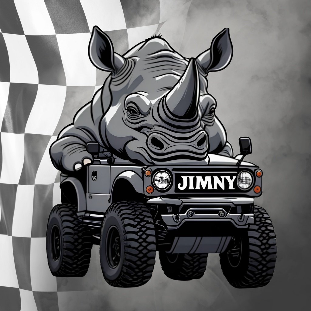 ジムニー サイ 合体 オリジナル ステッカー Jimny & Rhino Fusion Original Sticker