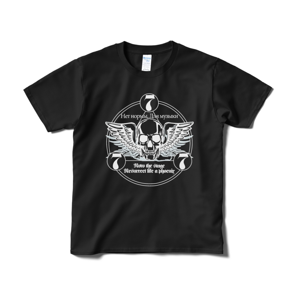 777ロゴTシャツ（黒・前面）