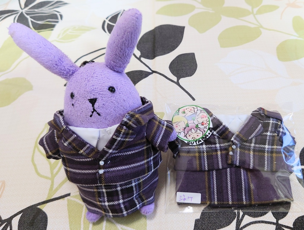 ツキコットのお洋服  チェック(紫)