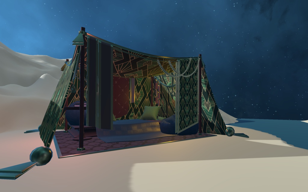 【VRChat想定】ゴールド・オアシス・テント