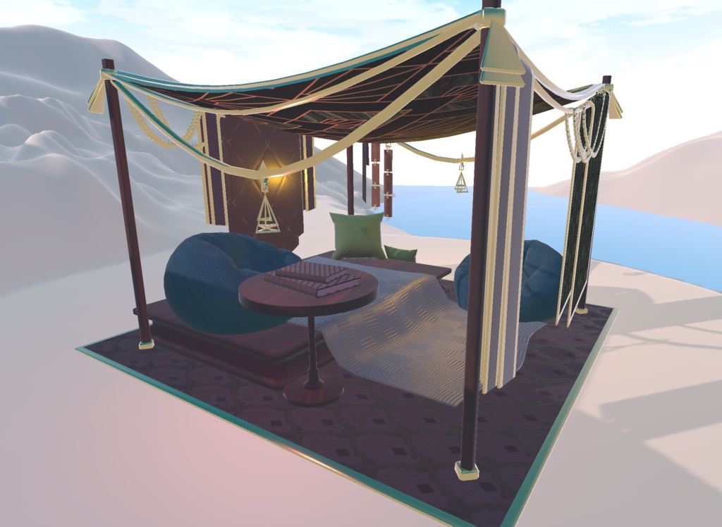 【VRChat想定】ゴールド・オアシス・テント