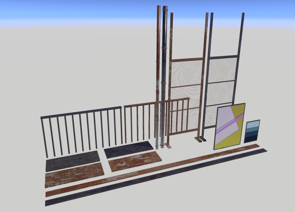 【無料】金属の雑貨詰め合わせ【VRChat想定】