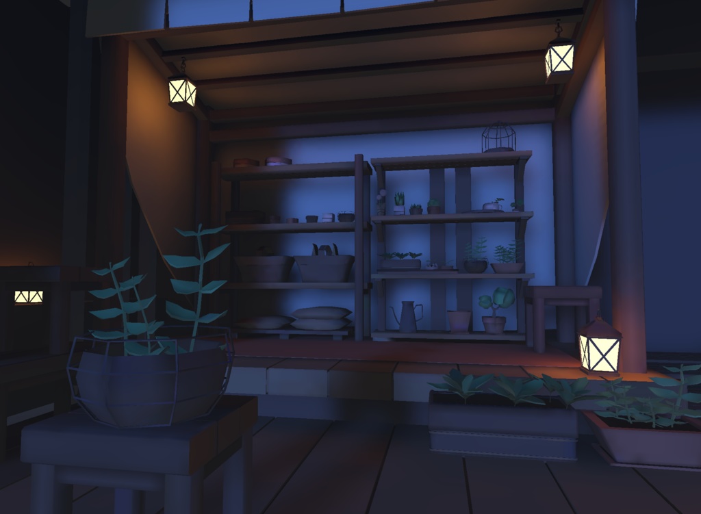 【VRChat想定】ローポリな植物&雑貨詰め合わせ34点セット