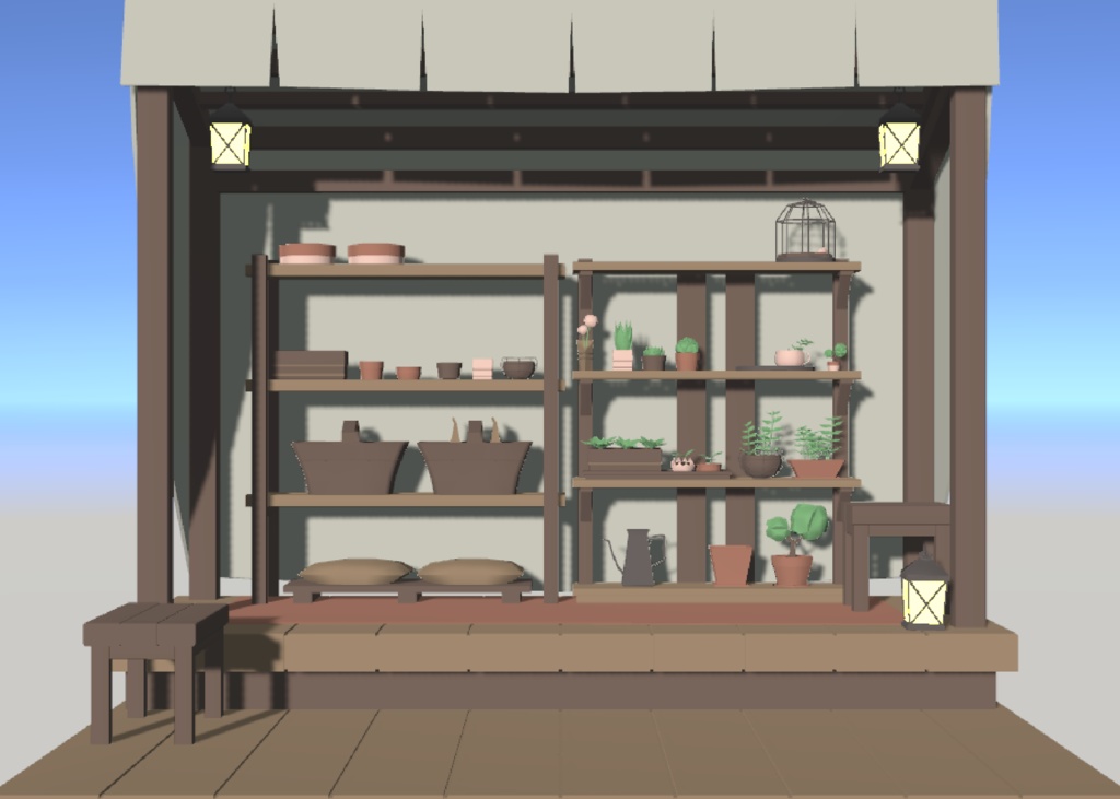 【VRChat想定】ローポリな植物&雑貨詰め合わせ34点セット