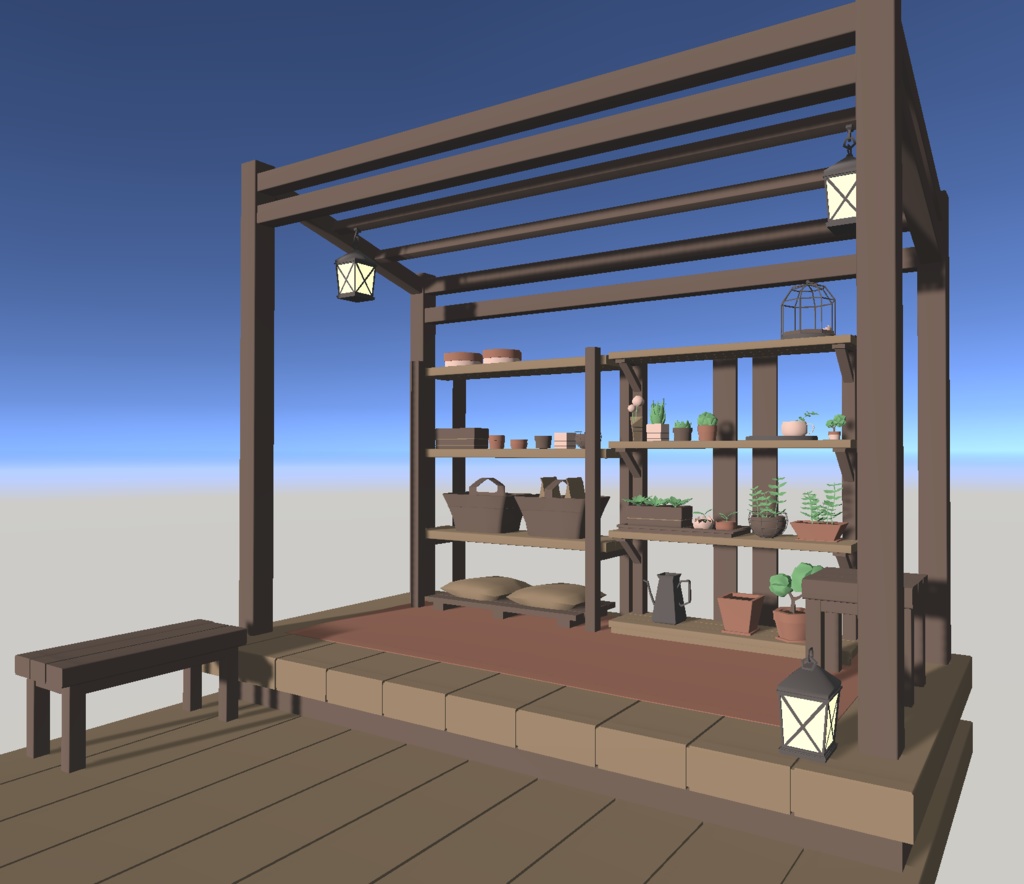 【VRChat想定】ローポリな植物&雑貨詰め合わせ34点セット