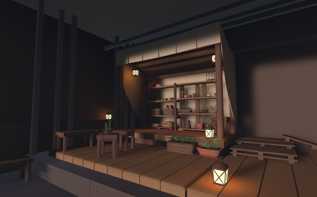 【VRChat想定】ローポリな植物&雑貨詰め合わせ34点セット