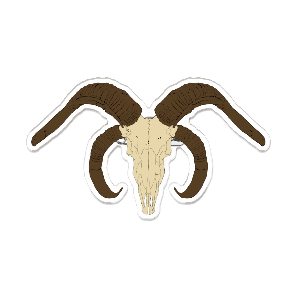 動物骨アクリルバッジ