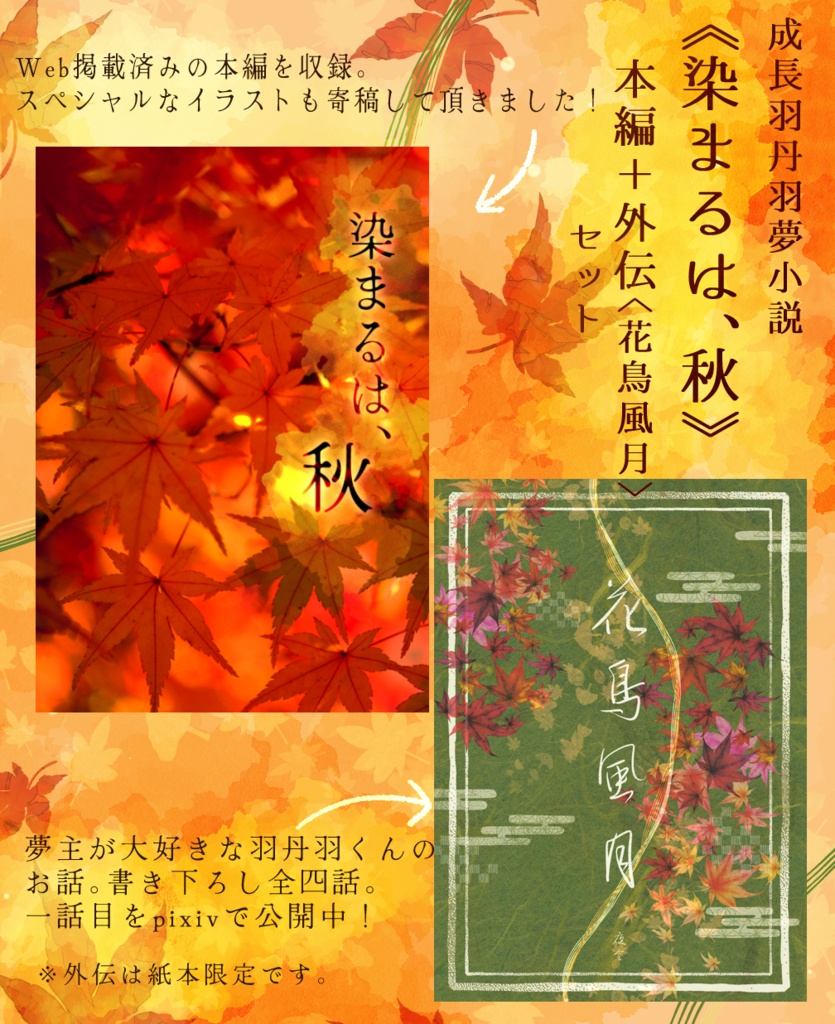 成長羽丹羽夢小説《染まるは、秋》本編+外伝〈花鳥風月〉セット