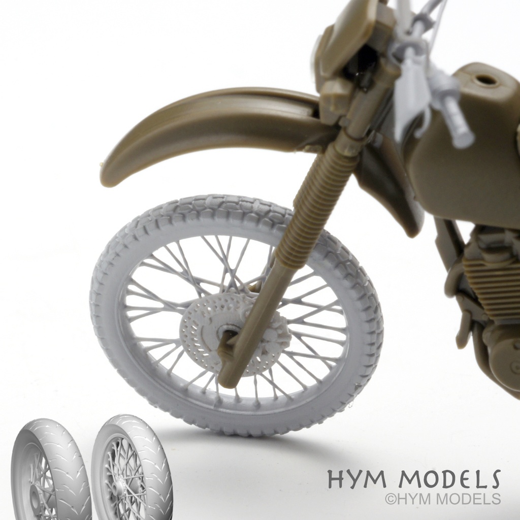 【2024/1/23更新】1/35 陸自オートバイ用 XLR250R改造セット(モタードタイヤ)