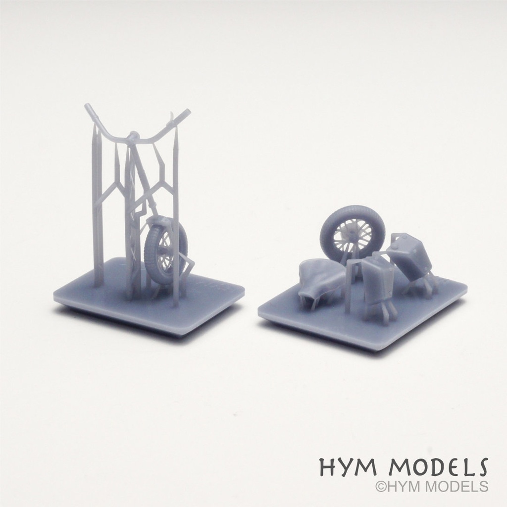 1/35 モトコンポ 3Dレジン製フルキット + イギリス軍空挺兵小型オートバイディテールアップセット