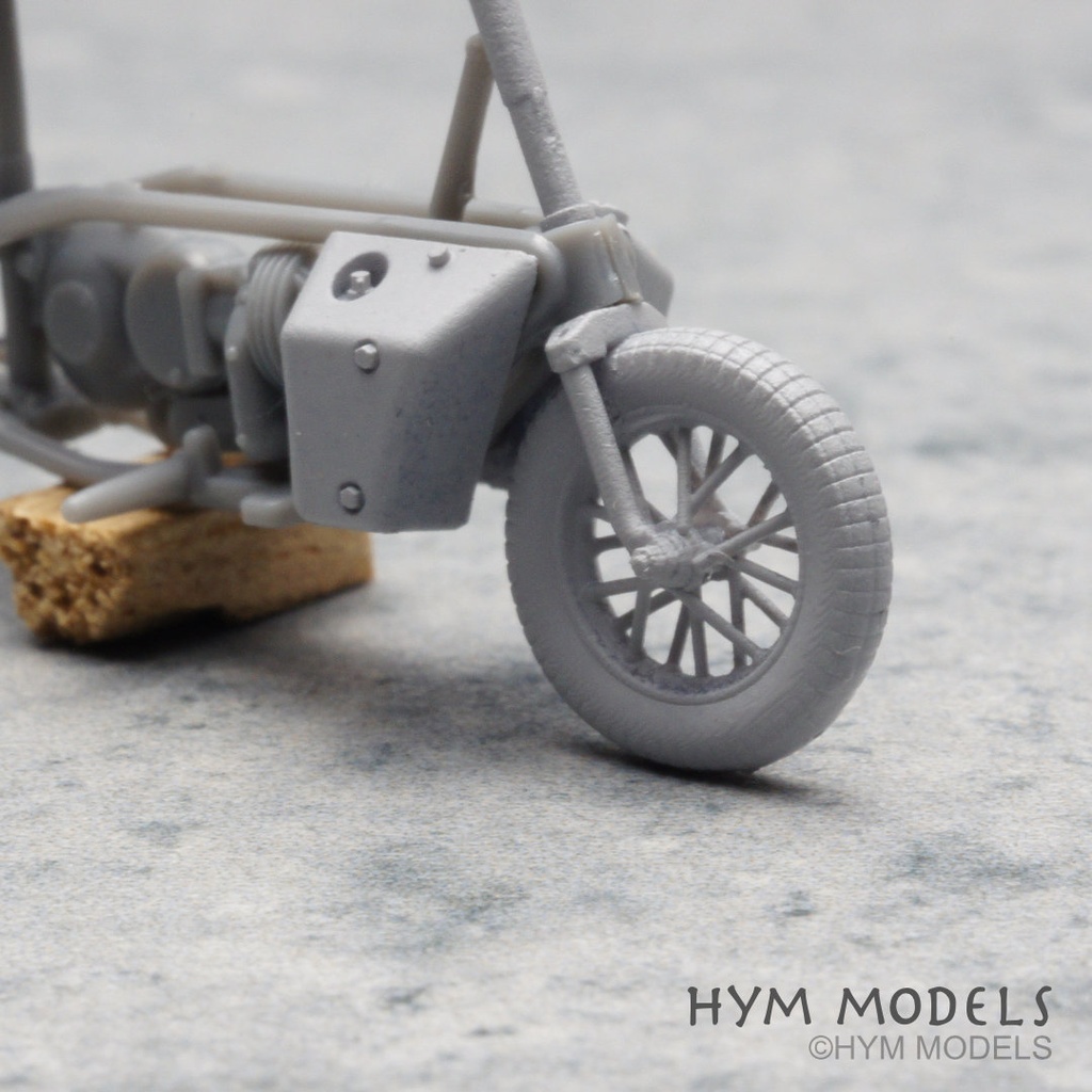 1/35 モトコンポ 3Dレジン製フルキット + イギリス軍空挺兵小型オートバイディテールアップセット