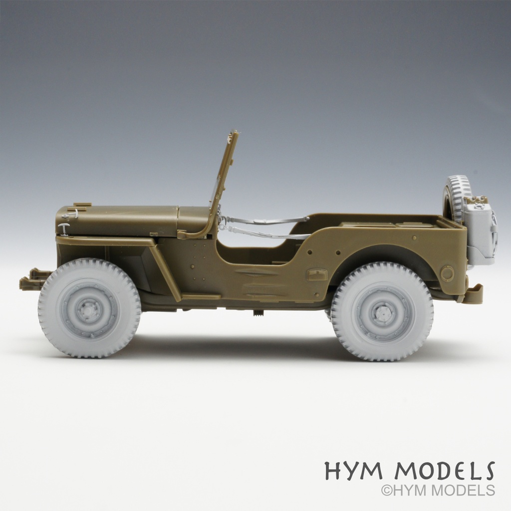1/35 ジープ ウィリスMB用 自重変形タイヤ+ディテールアップパーツセット