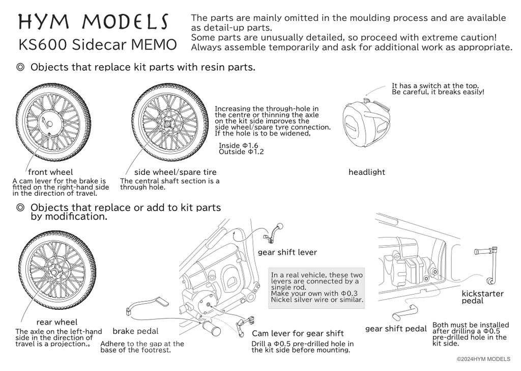 1:35 KS600 sidecar detail parts set