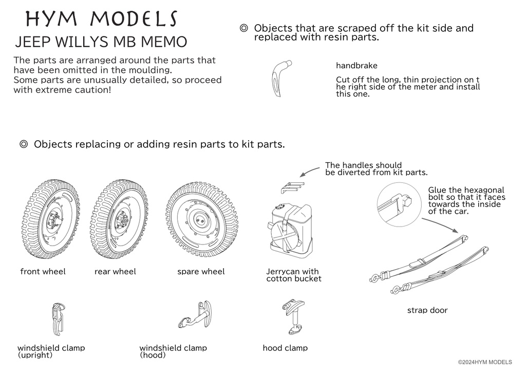 1:35 JEEP WILLYS MB Sagged wheel set & detail set