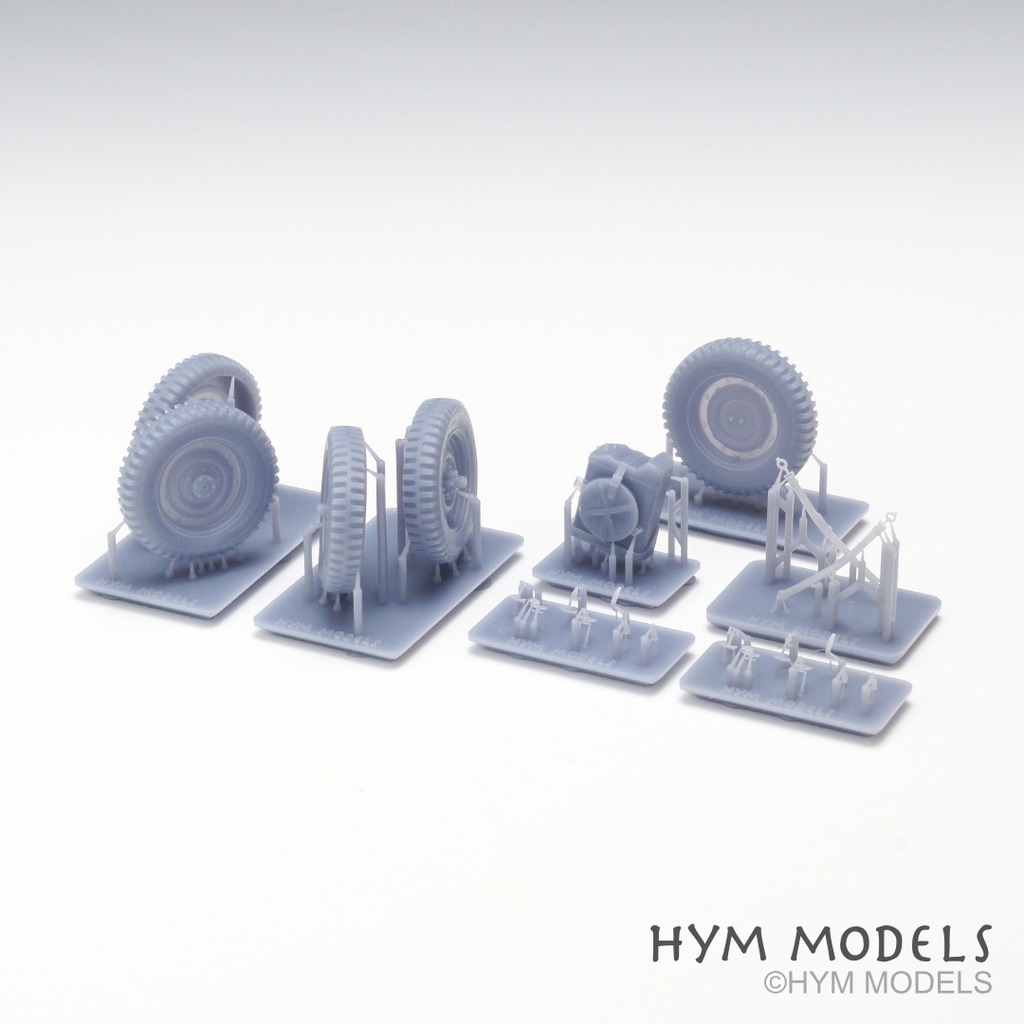 1:35 JEEP WILLYS MB Sagged wheel set & detail set