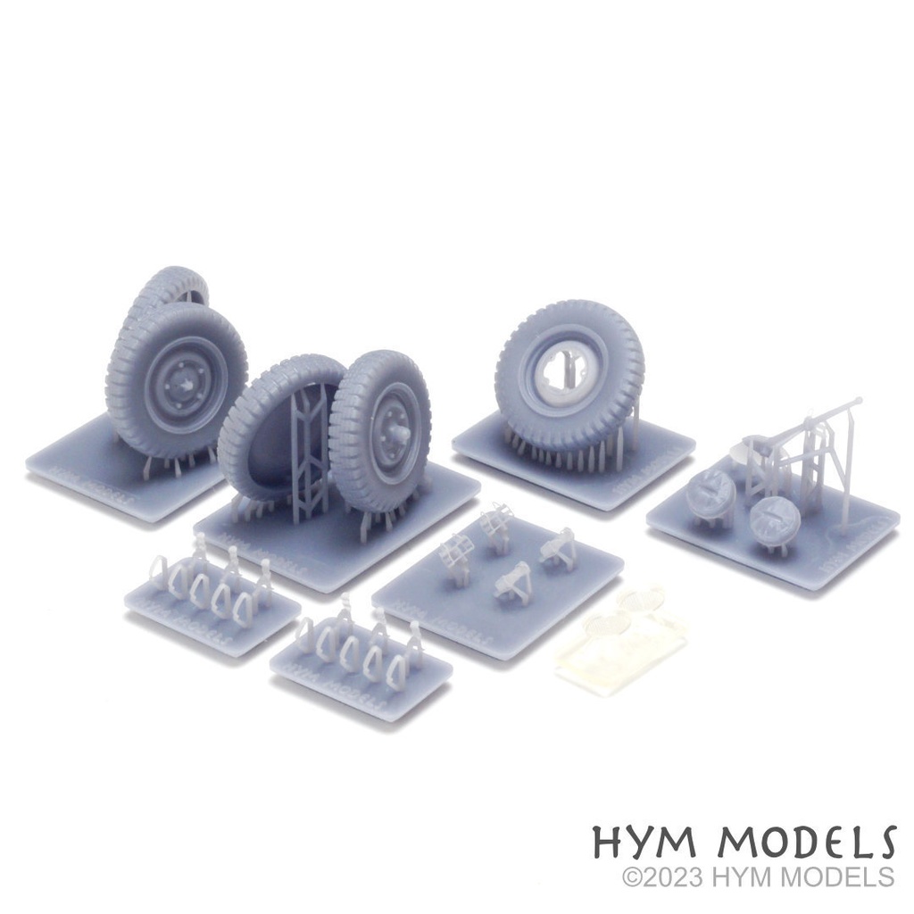 1:35 KÜBELWAGEN TYPE82 Sagged wheel set & detail set