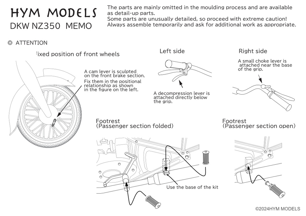 1:35 DKW NZ350 Wheels&detail set for TAMIYA