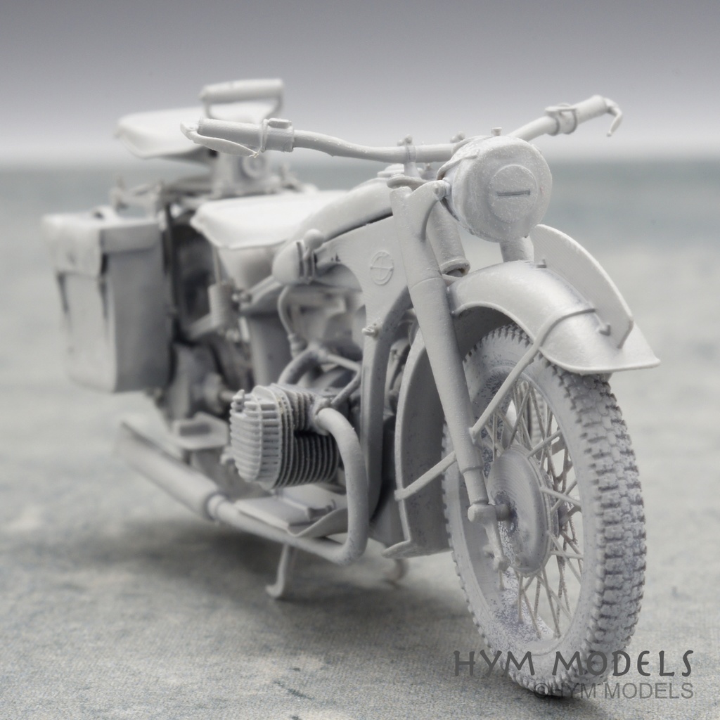 1/35 第二次大戦ドイツ軍用バイク R12 3Dレジン製フルキット(1台分)
