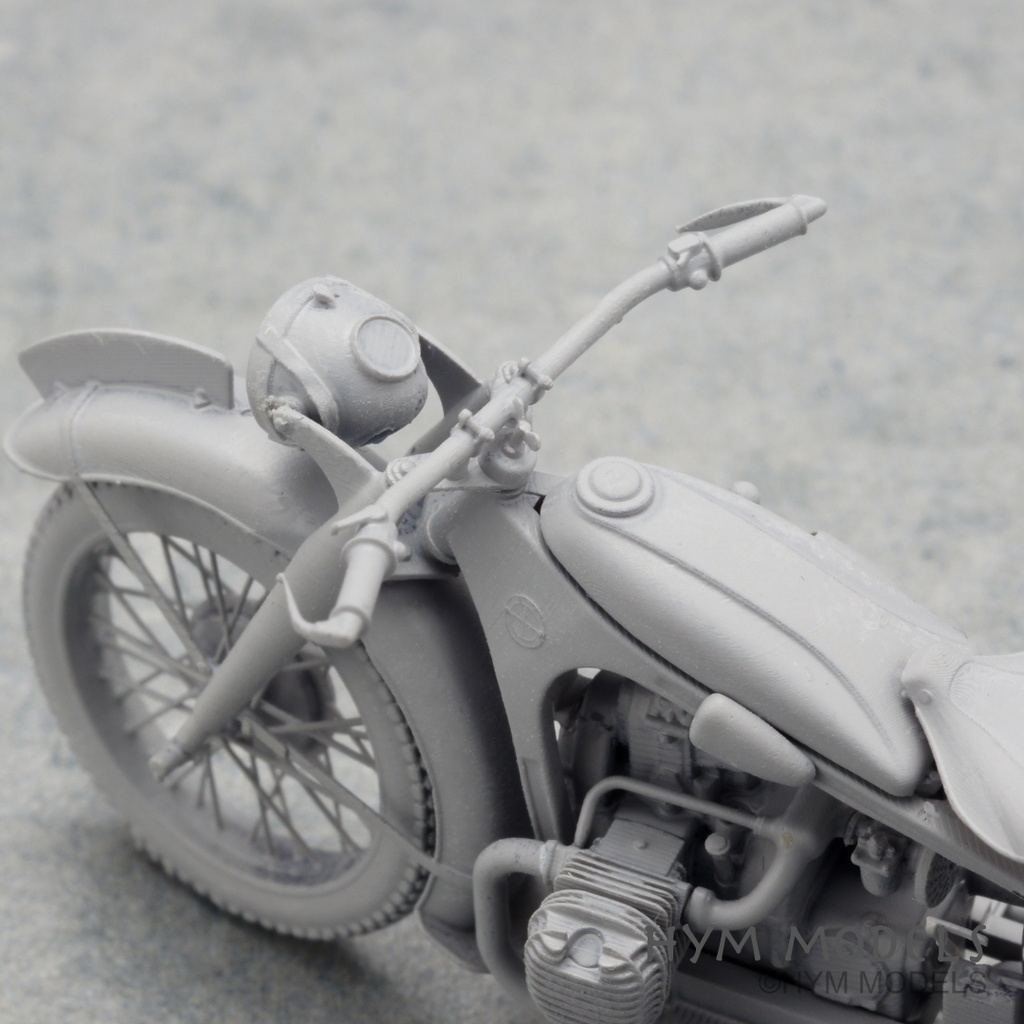1/35 第二次大戦ドイツ軍用バイク R12 3Dレジン製フルキット(1台分)