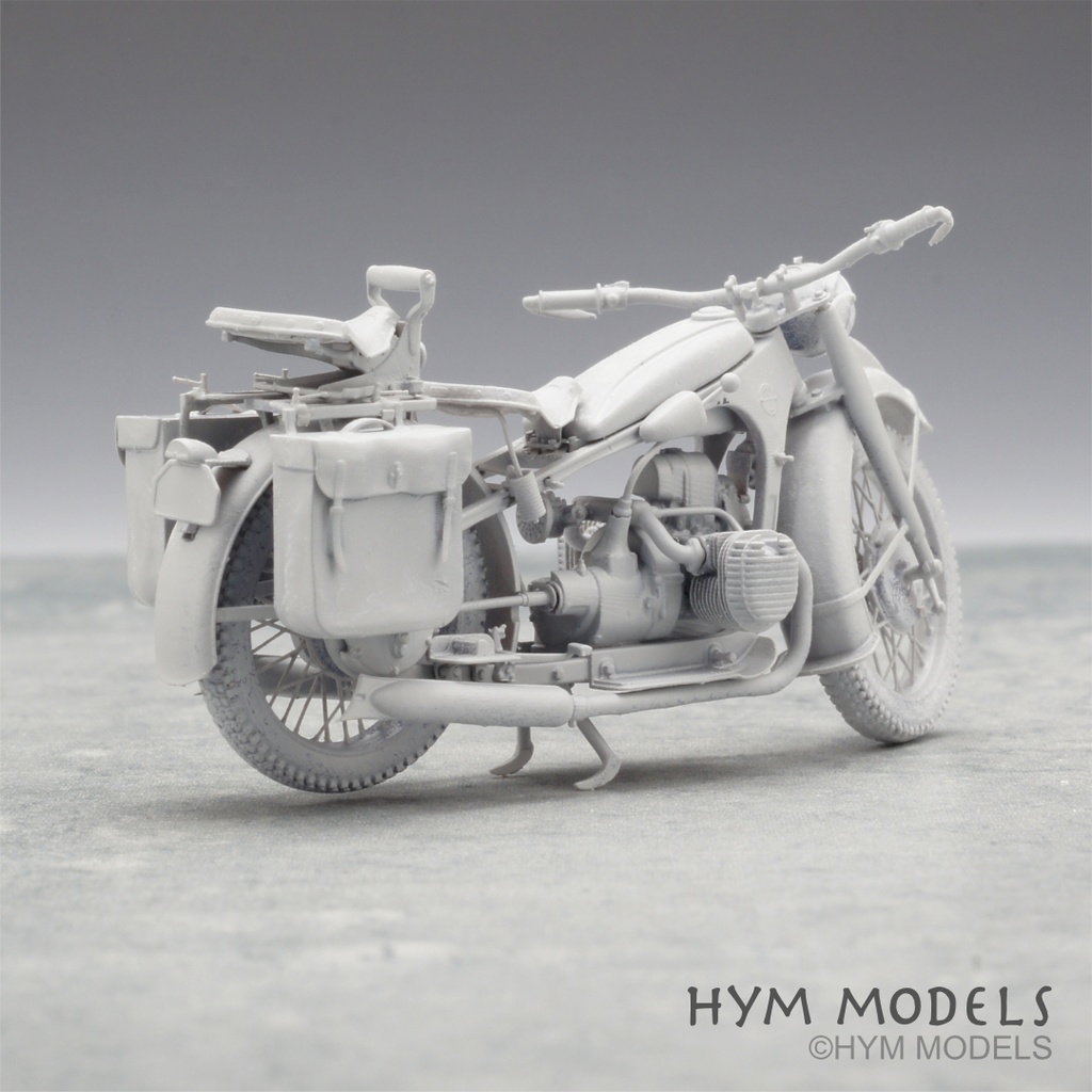 1/35 第二次大戦ドイツ軍用バイク R12 3Dレジン製フルキット(1台分)