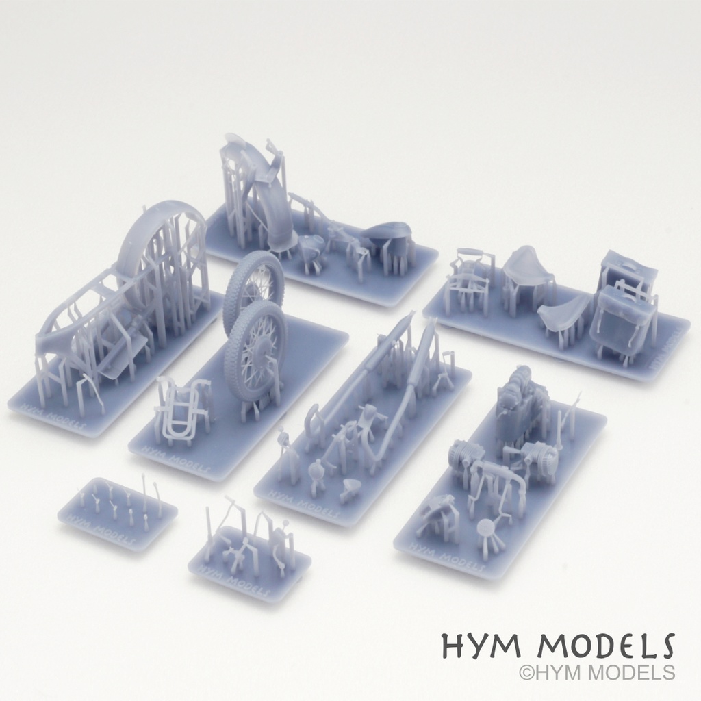 1/35 第二次大戦ドイツ軍用バイク R12 3Dレジン製フルキット(1台分)