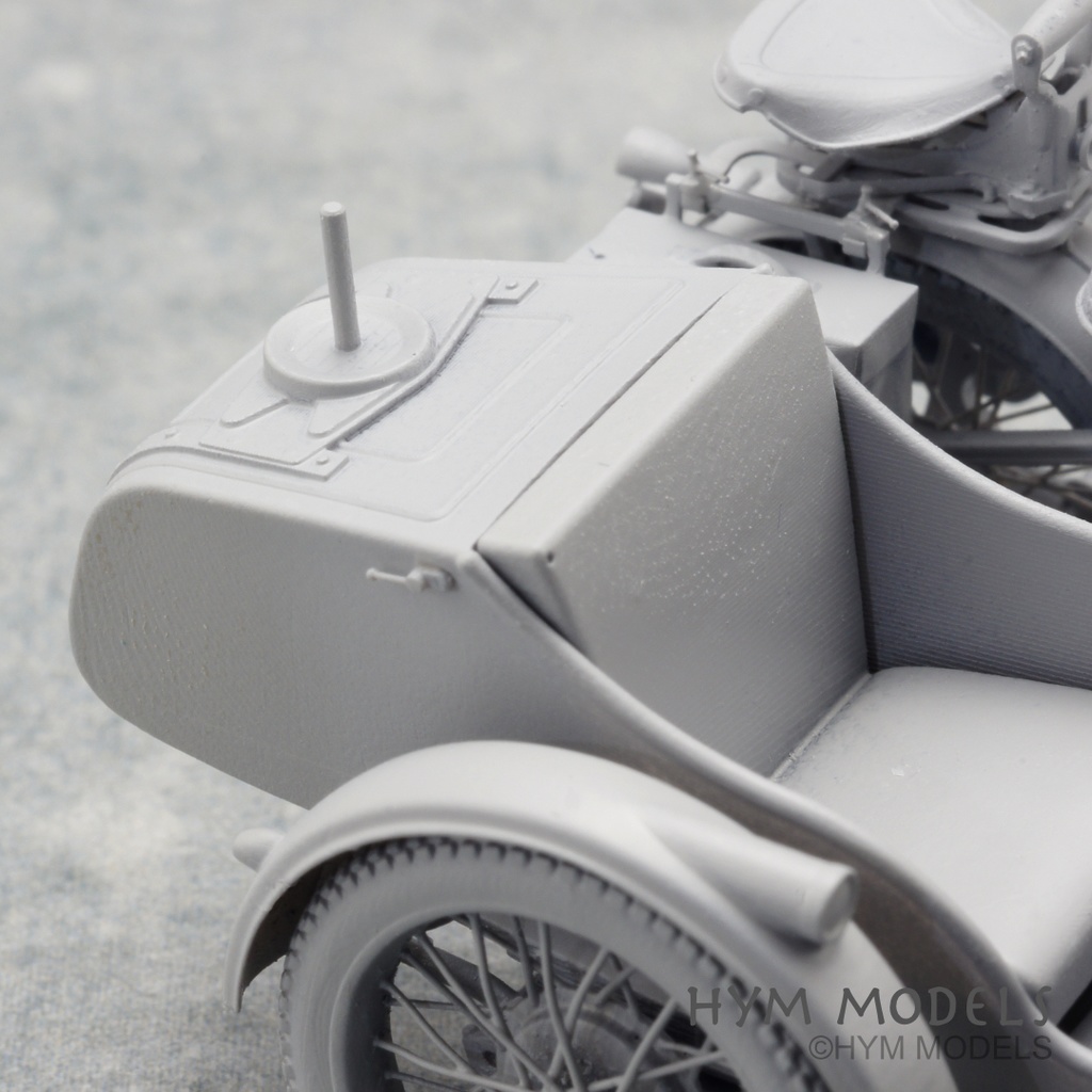 1:35 WWII German military motorcycle R12 & SIDECAR full kit in 3D resin (1 car)