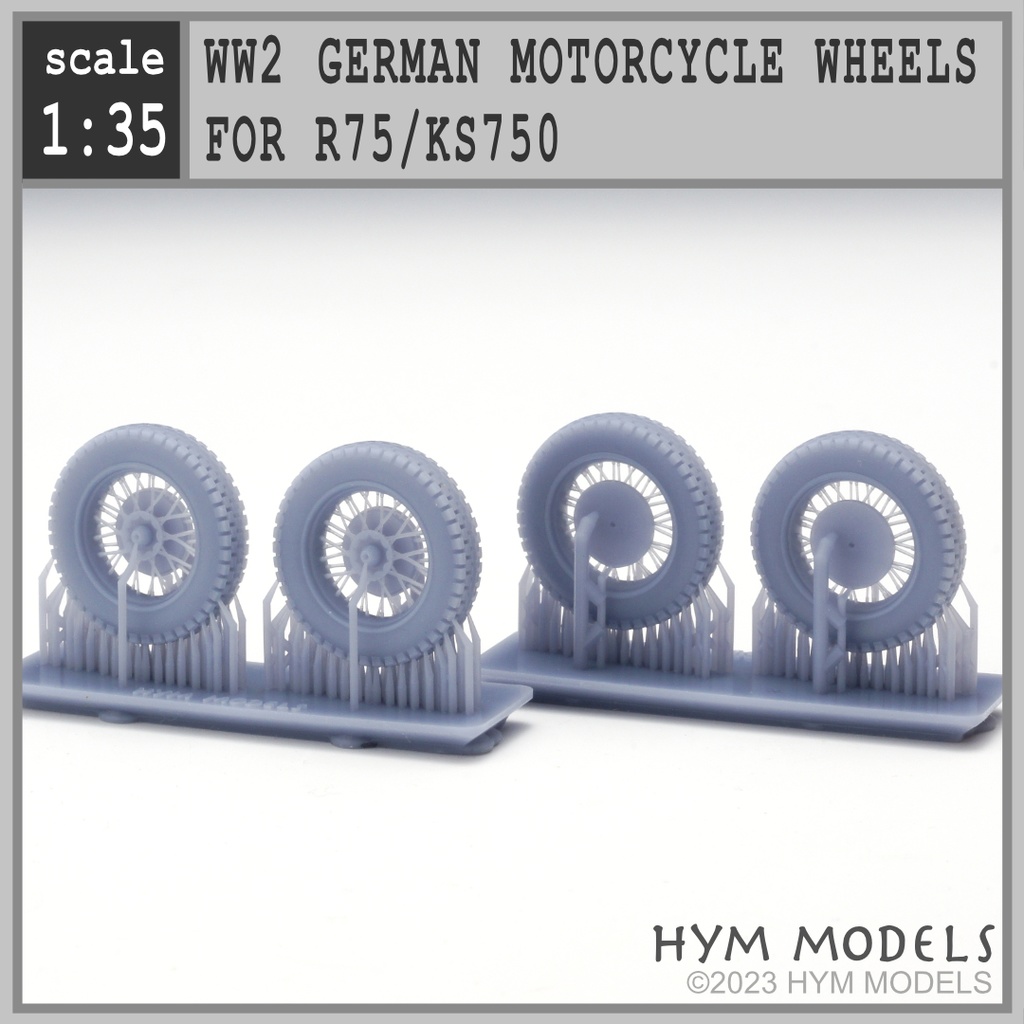 1/35　R75/KS750　汎用ホイール４輪セット