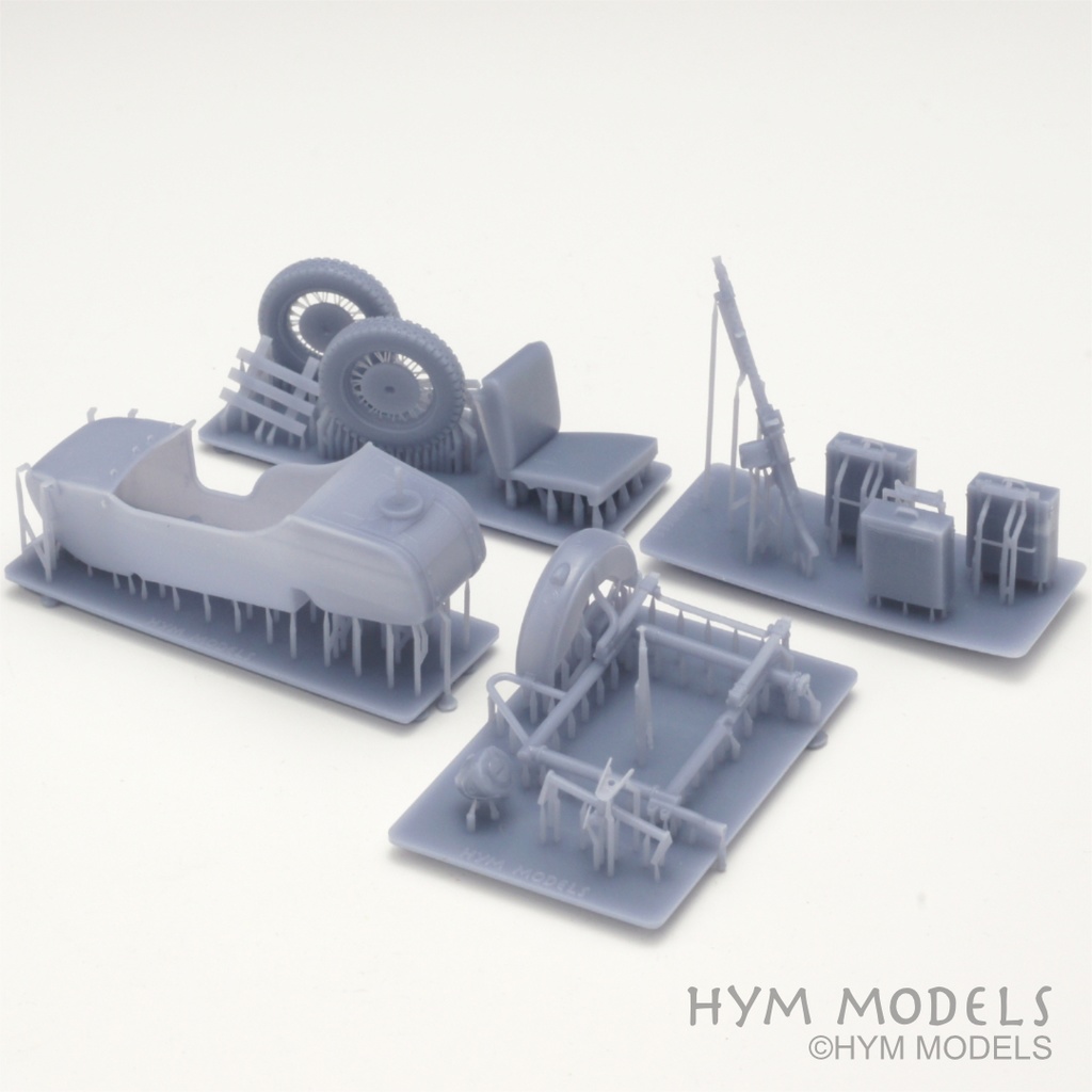 1/35 第二次大戦ドイツ軍用バイク R75 サハラ (後期型)& サイドカー3Dレジン製フルキット (1台分)