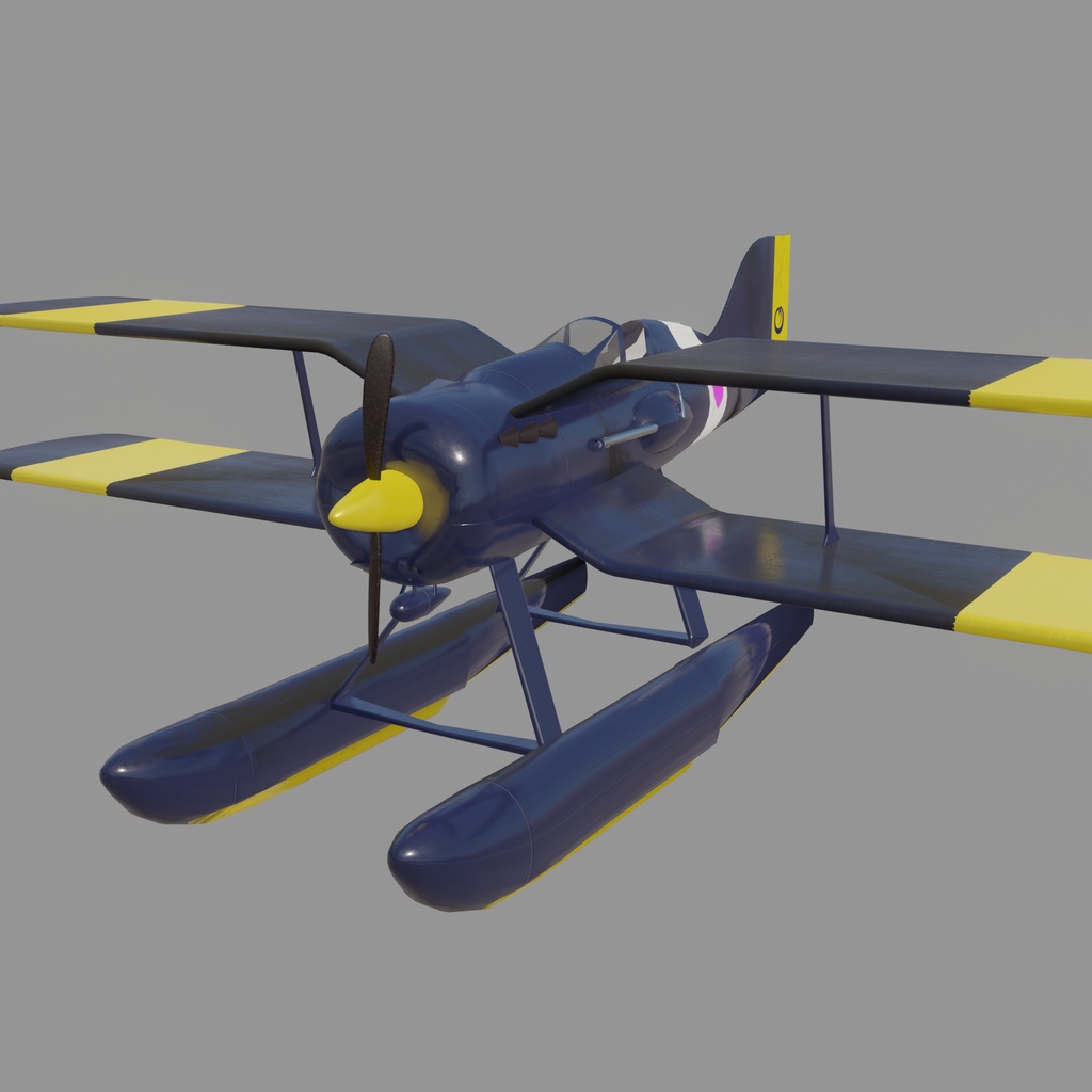 【3Dモデル】紅の豚のライバル飛行機(カーチス)