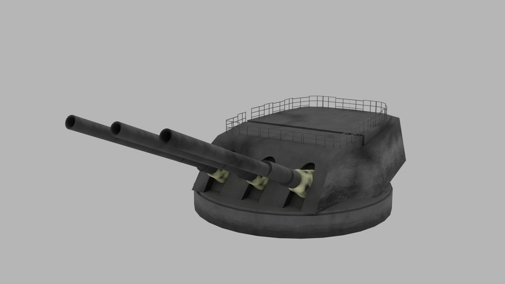 【無料DL可】主砲(プロシージャル)【3Dモデル】