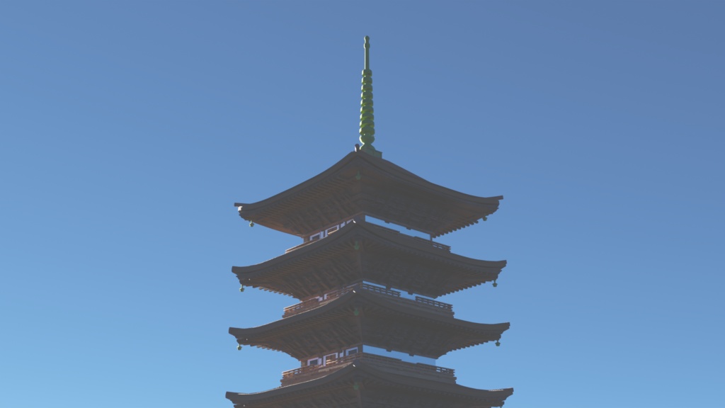 【無料DL可】五重塔【3Dモデル】