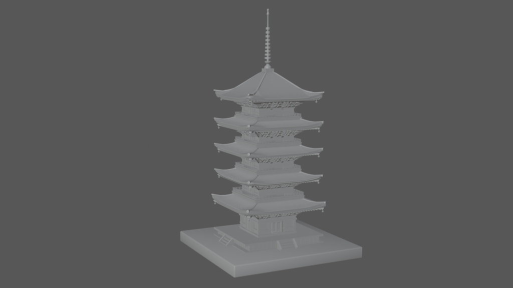 【無料DL可】五重塔【3Dモデル】