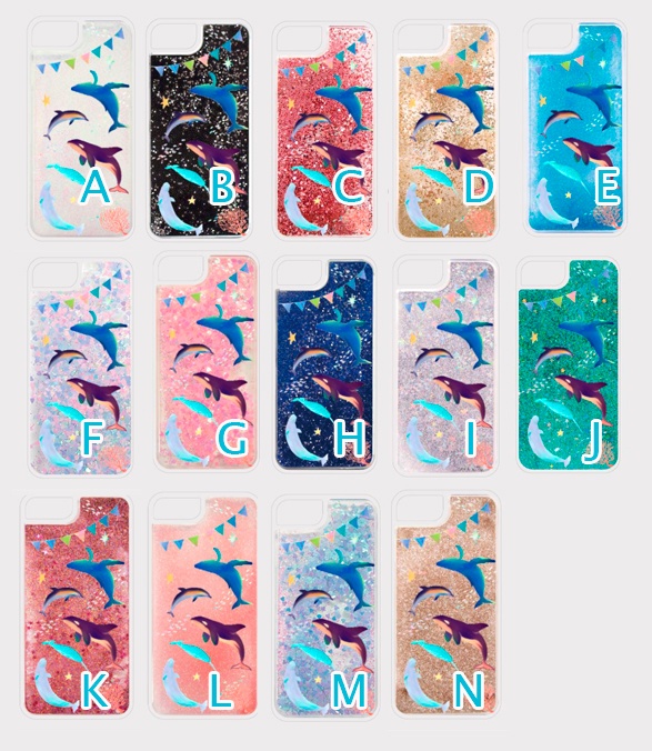 海の生き物 グリッターケース iphone/Galaxy
